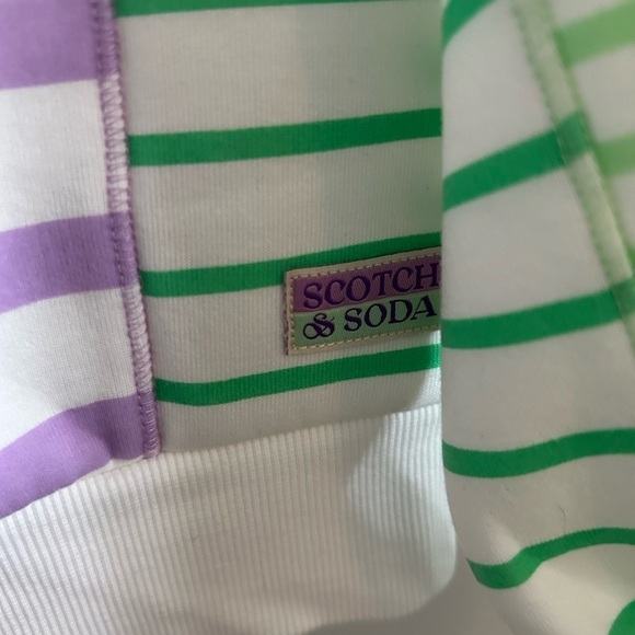 Scotch & Soda Stripped Relaxed-Fit Half Zip Sweater - Picture 4 of 8